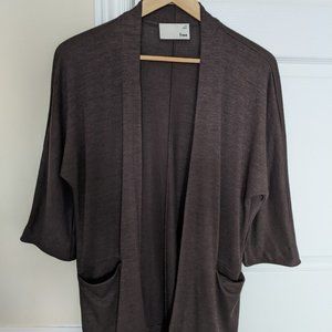 Wilfred Free Zlata Open Front Brown Cardigan